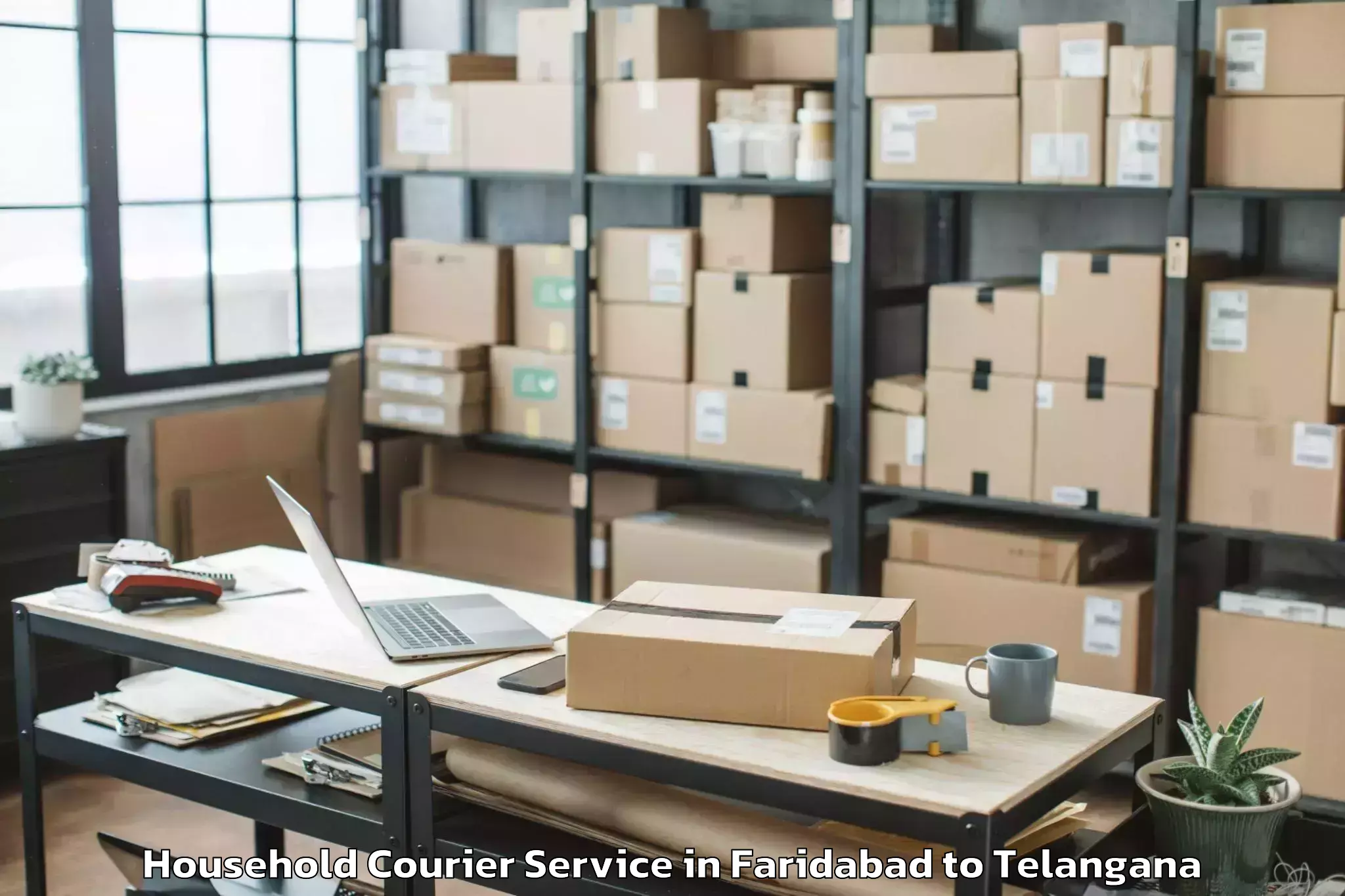 Book Faridabad to Bellampalli Household Courier